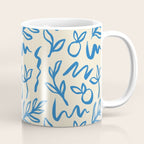 Blue organic watercolor nature art pattern Coffee Mug Gallery Image 1