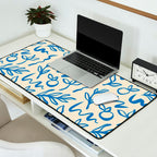 Blue organic watercolor nature art pattern Desk Mat Gallery Image 2