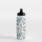 Blue organic watercolor nature art pattern Water Bottle Gallery Image 3