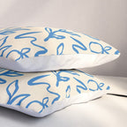 Blue organic watercolor nature art pattern Pillow Sham Gallery Image 3