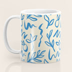 Blue organic watercolor nature art pattern Coffee Mug Gallery Image 3