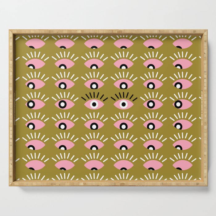 Moss green looking for you Serving Tray Gallery Image 1