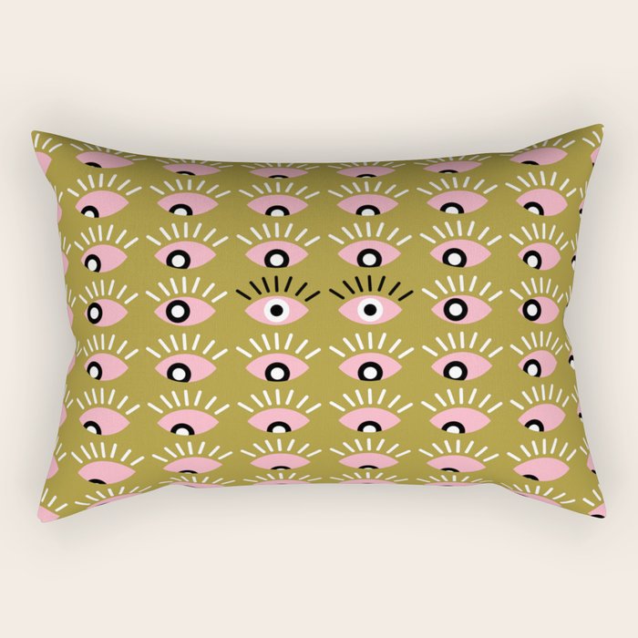 Moss green looking for you Rectangular Pillow Gallery Image 1