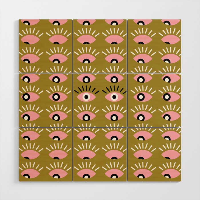 Moss green looking for you Wood Wall Art Gallery Image 1
