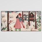 Woman year of the rabbit winter Desk Mat Gallery Image 3