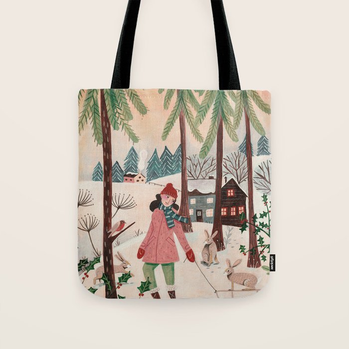 Woman year of the rabbit winter Tote Bag Gallery Image 1