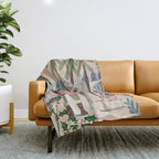 Woman year of the rabbit winter Throw Blanket Gallery Image 1