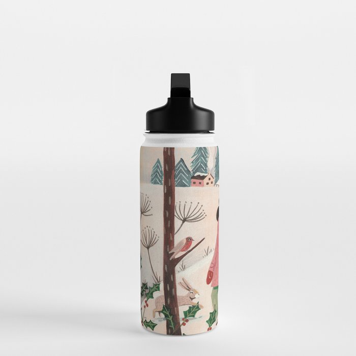 Woman year of the rabbit winter Water Bottle Gallery Image 3