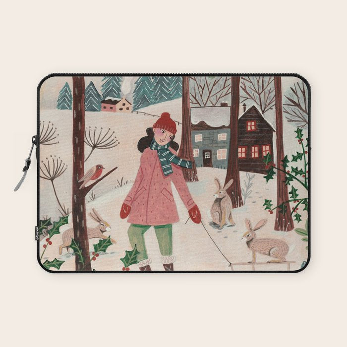 Woman year of the rabbit winter Laptop Sleeve Gallery Image 1