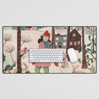 Woman year of the rabbit winter Desk Mat Gallery Image 1