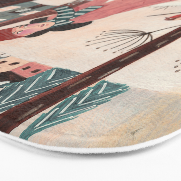 Woman year of the rabbit winter Bath Mat Gallery Image 3