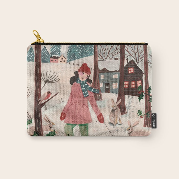 Woman year of the rabbit winter Carry All Pouch Gallery Image 1