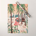 Woman year of the rabbit winter Wrapping Paper Gallery Image 1