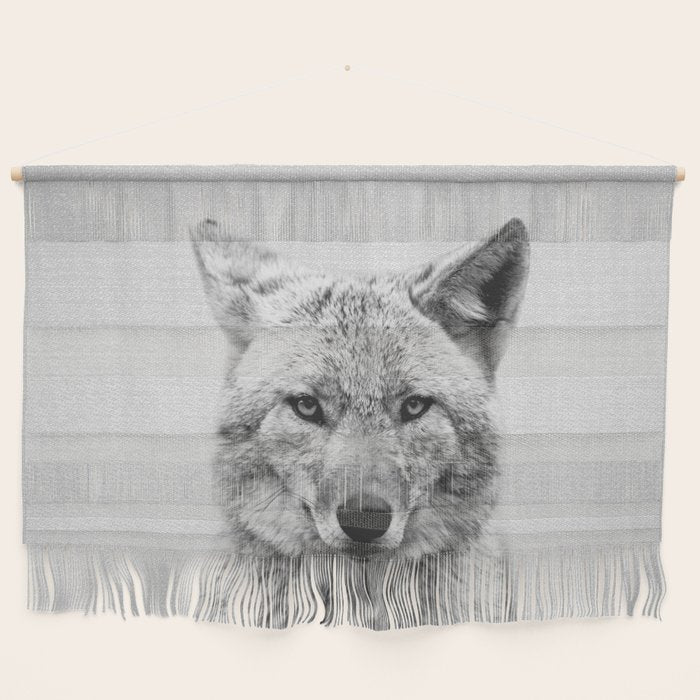 Coyote - Black & White Wall Hanging Gallery Image 1
