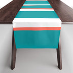 Colorful Stripes, Coral, Teal and Aqua Table Runner Gallery Image 1