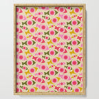 Geometric Fish Pattern - Red, Pink, Yellow, Olive Serving Tray Gallery Image 1