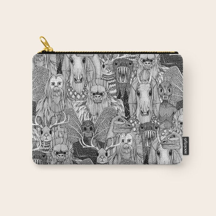 cryptid crowd black white Carry All Pouch Gallery Image 1