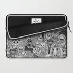 cryptid crowd black white Laptop Sleeve Gallery Image 2
