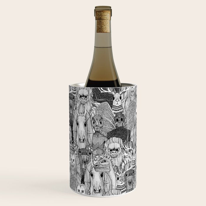 cryptid crowd black white Wine Chiller Gallery Image 3