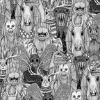 cryptid crowd black white Coffee Mug Gallery Image 2