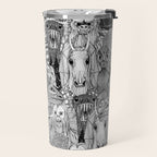 cryptid crowd black white Travel Mug Gallery Image 2