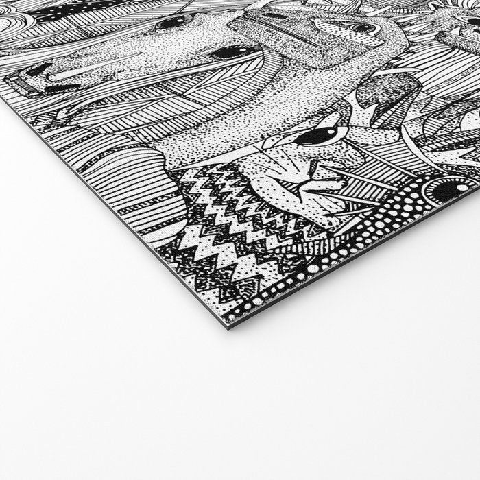cryptid crowd black white Welcome Mat Gallery Image 2