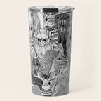 cryptid crowd black white Travel Mug Gallery Image 1