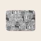 cryptid crowd black white Bath Mat Gallery Image 1