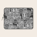 cryptid crowd black white Laptop Sleeve Gallery Image 1