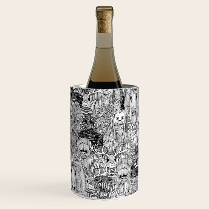 cryptid crowd black white Wine Chiller Gallery Image 2