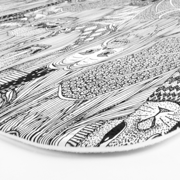 cryptid crowd black white Bath Mat Gallery Image 3