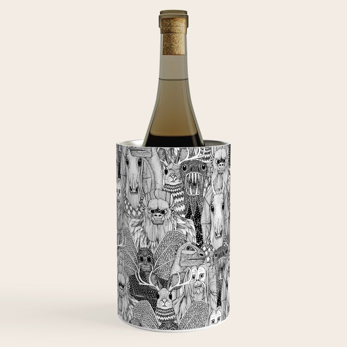 cryptid crowd black white Wine Chiller Gallery Image 1
