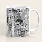 cryptid crowd black white Coffee Mug Gallery Image 1