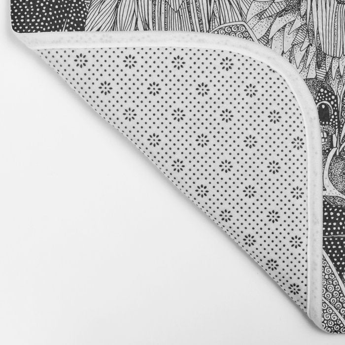 cryptid crowd black white Bath Mat Gallery Image 2