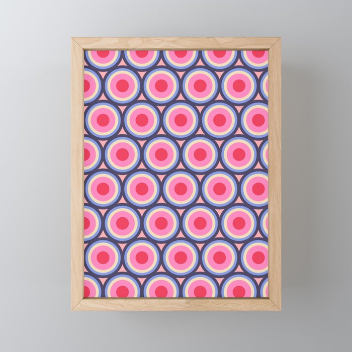 Geometric Mid Century Modern Pattern - Pink background  Mini Art Print Gallery Image 1