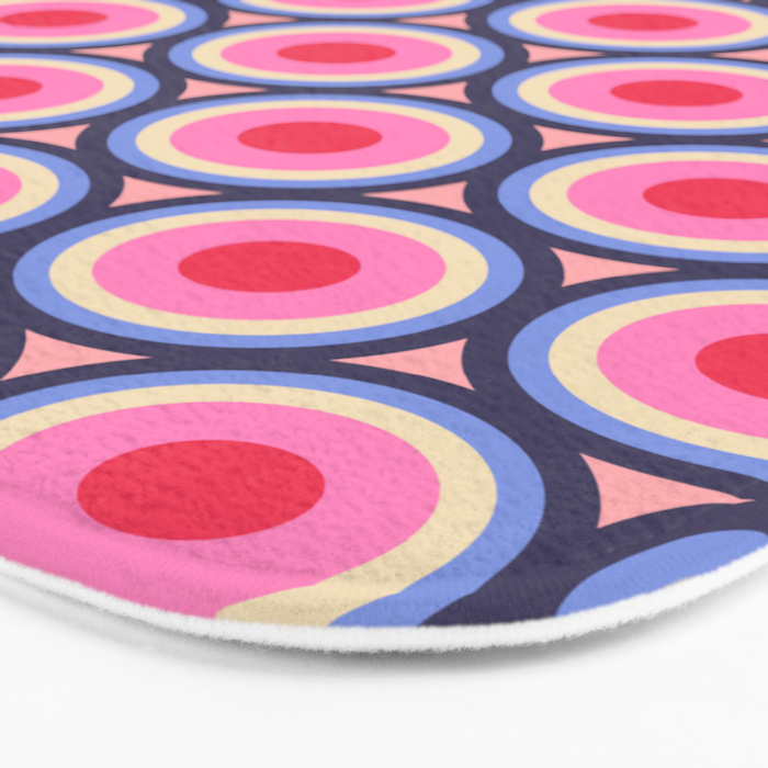 Geometric Mid Century Modern Pattern - Pink background  Bath Mat Gallery Image 3