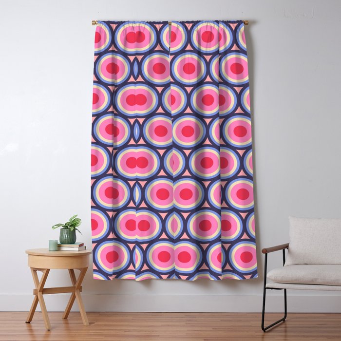Geometric Mid Century Modern Pattern - Pink background  Window Curtain Gallery Image 5