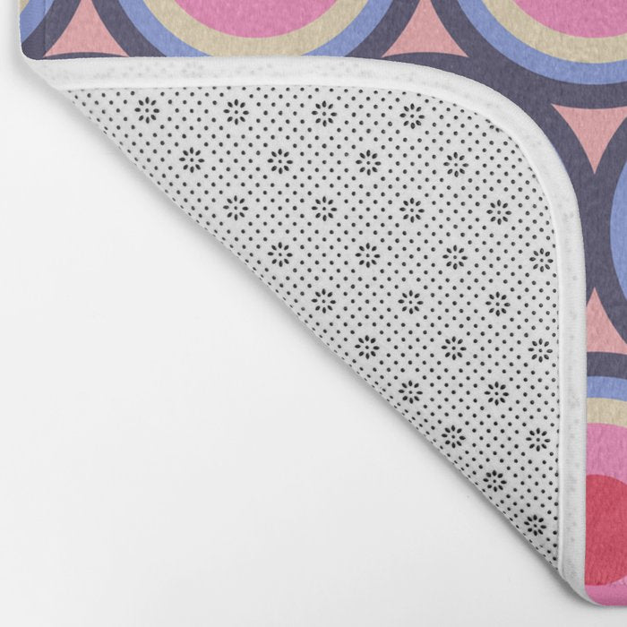 Geometric Mid Century Modern Pattern - Pink background  Bath Mat Gallery Image 2