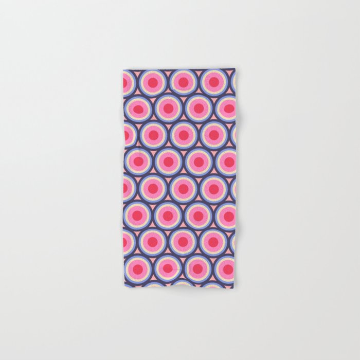 Geometric Mid Century Modern Pattern - Pink background  Bath Towel Gallery Image 1