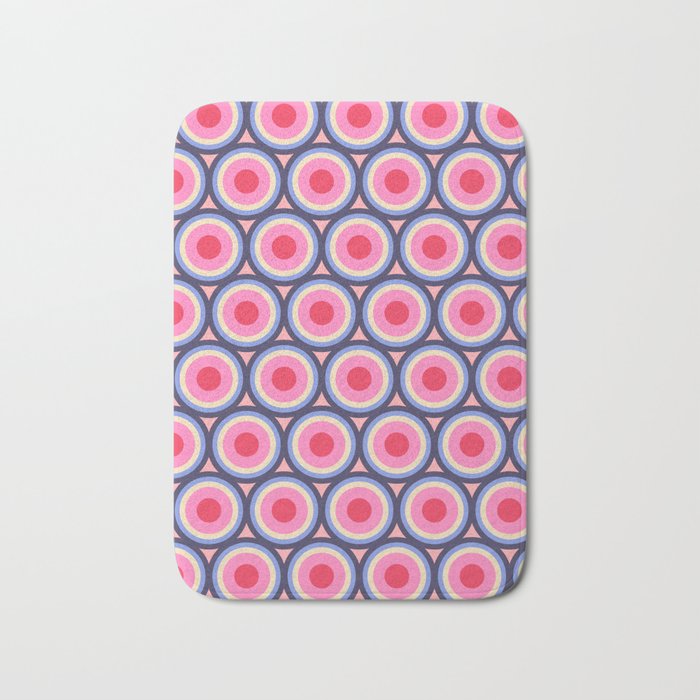 Geometric Mid Century Modern Pattern - Pink background  Bath Mat Gallery Image 1
