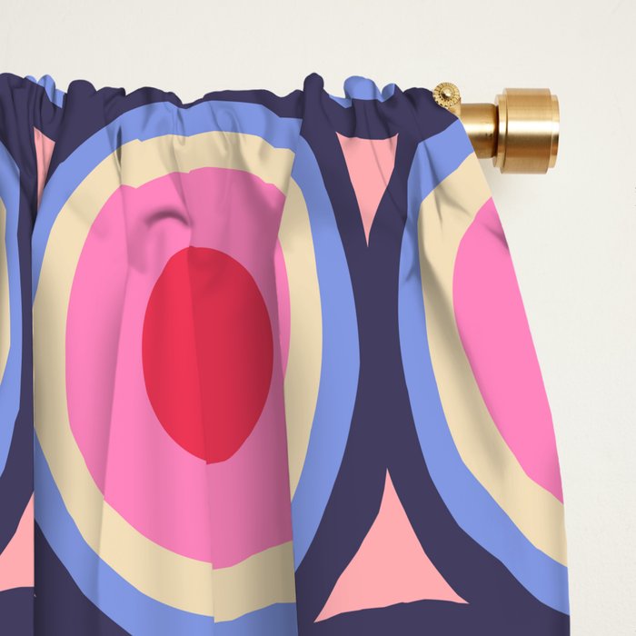 Geometric Mid Century Modern Pattern - Pink background  Window Curtain Gallery Image 2