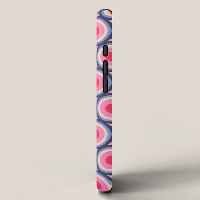 Geometric Mid Century Modern Pattern - Pink background  iPhone Case Gallery Image 2