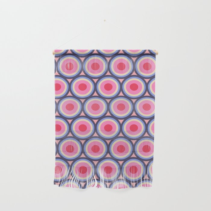 Geometric Mid Century Modern Pattern - Pink background  Wall Hanging Gallery Image 1