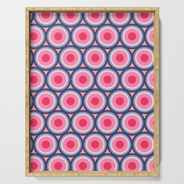 Geometric Mid Century Modern Pattern - Pink background  Serving Tray Gallery Image 1