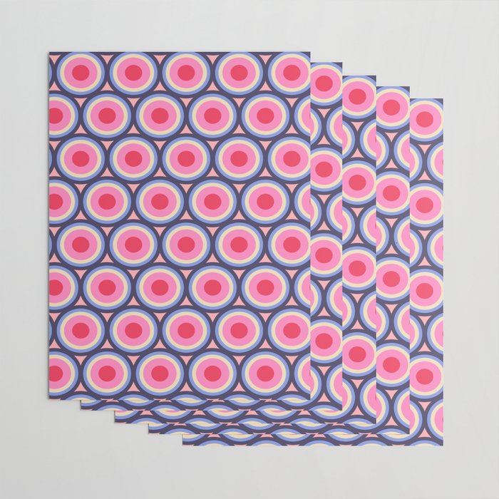 Geometric Mid Century Modern Pattern - Pink background  Wrapping Paper Gallery Image 3
