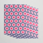 Geometric Mid Century Modern Pattern - Pink background  Wrapping Paper Gallery Image 3