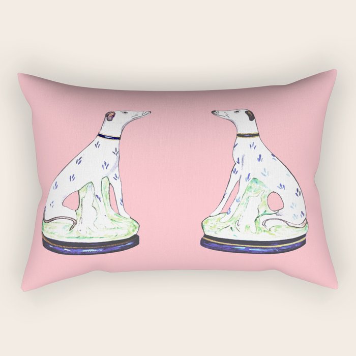 STAFFORDSHIRE GREYHOUND TWINS Rectangular Pillow Gallery Image 2