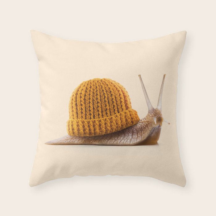 WINTER SNAIL Throw Pillow Gallery Image 1