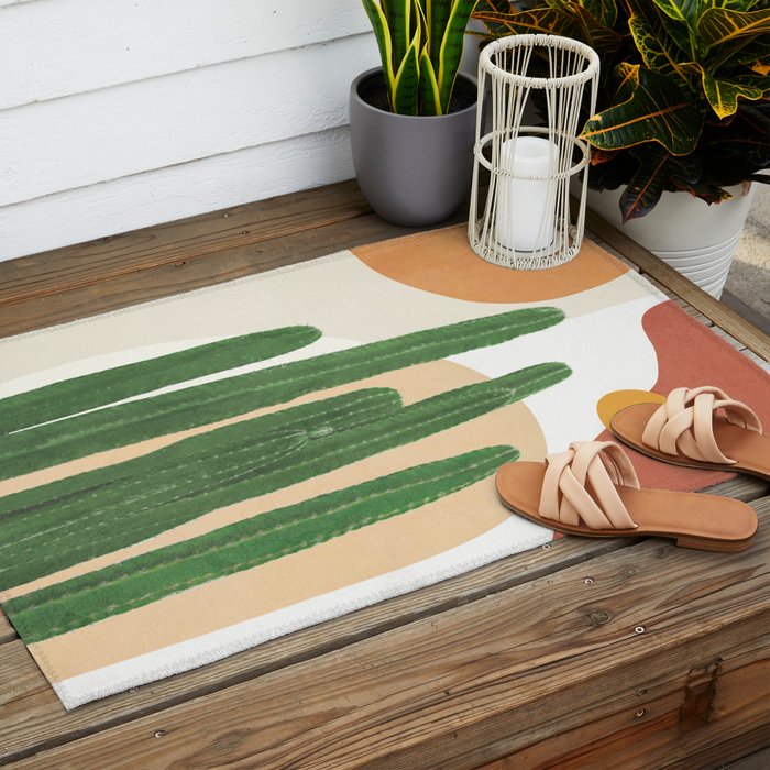 Abstract Cactus I Outdoor Rug Gallery Image 2