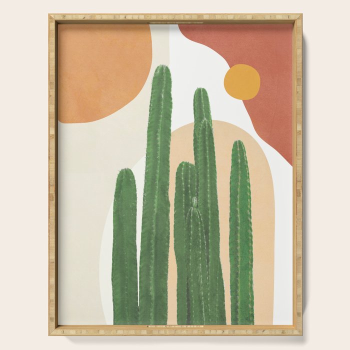 Abstract Cactus I Serving Tray Gallery Image 1
